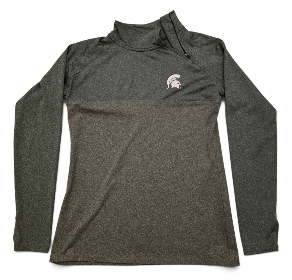 Rivalry Threads Michigan State Spartans Gray Quarter-Zip Pullover, Size M